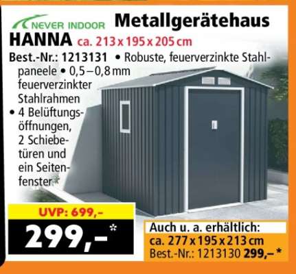 Metallgerätehaus HANNA