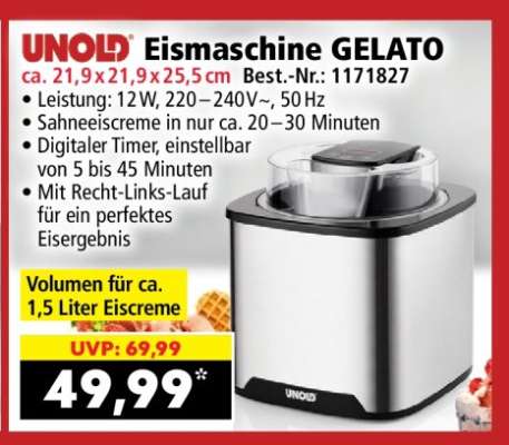 UNOLD Eismaschine GELATO