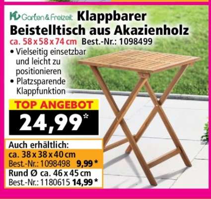 Klappbarer Beistelltisch aus Akazienholz