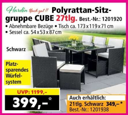 Polyrattan-Sitzgruppe CUBE 27tlg.