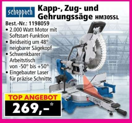 scheppach Kapp-, Zug- und Gehrungssäge HM305SL