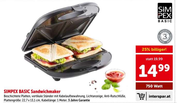 SIMPEX BASIC Sandwichmaker