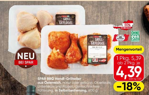 SPAR BBQ Hendl-Grillteller