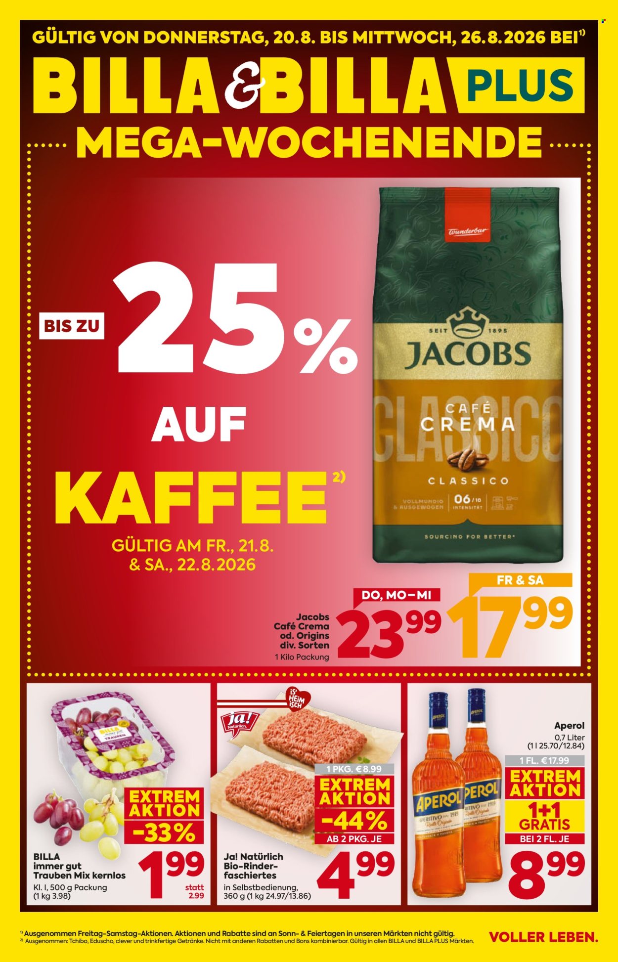 Angebote Billa - 20.8.2026 - 26.8.2026. Seite 1
