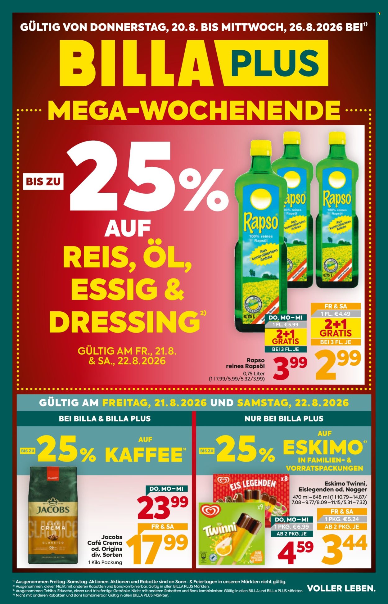 Angebote Billa Plus - 20.8.2026 - 26.8.2026. Seite 1