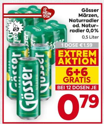 Gösser Märzen, Naturradler od. Naturradler 0,0%*