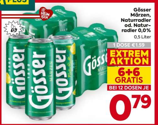 Gösser Märzen, Naturradler od. Naturradler 0,0%*
