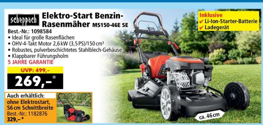 Elektro-Start Benzin-Rasenmäher