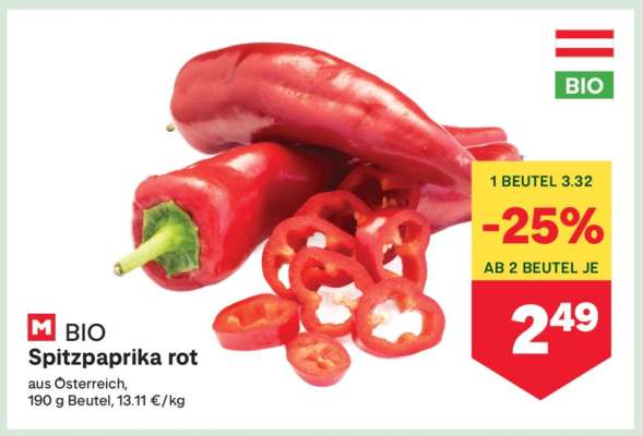 Bio Spitzpaprika rot