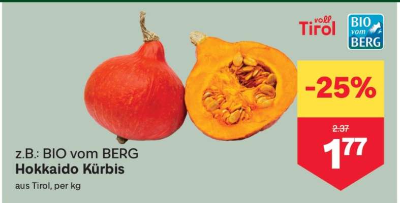 BIO vom BERG Hokkaido Kürbis