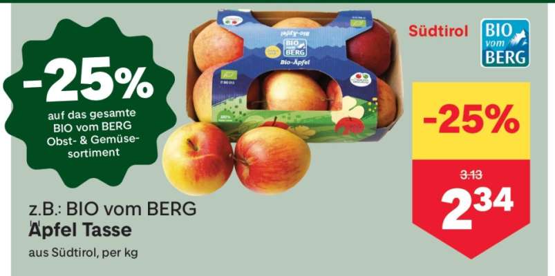 BIO vom BERG Apfel Tasse