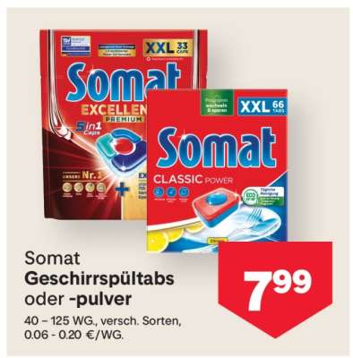Somat Geschirrspültabs oder -pulver
