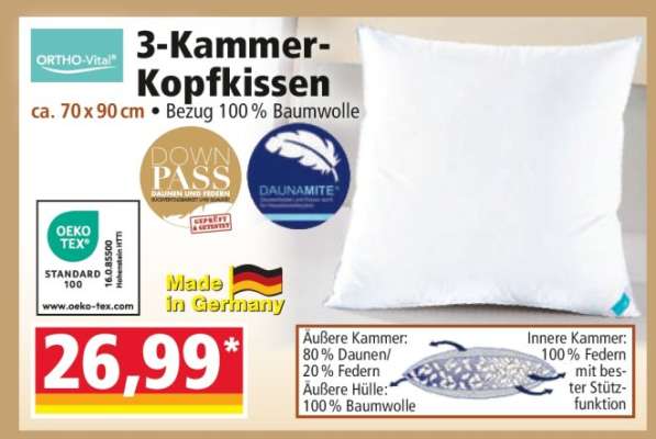 3-Kammer-Kopfkissen
