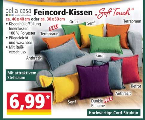bella casa Feincord-Kissen