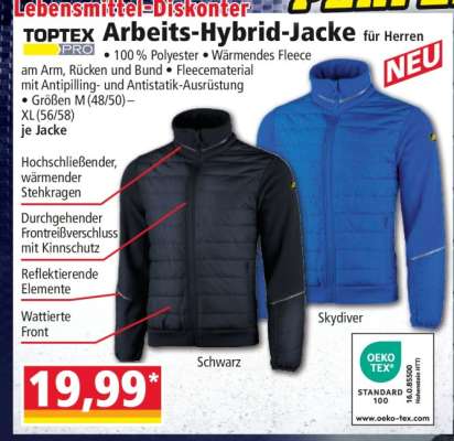 TOPTEX PRO Arbeits-Hybrid-Jacke