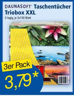 DAUNASOFT Taschentücher Triobox XXL