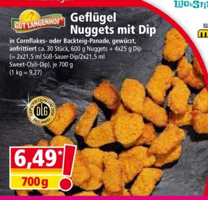 Geflügel Nuggets mit Dip