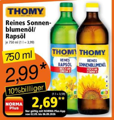 THOMY Reines Sonnenblumenöl/Rapsöl
