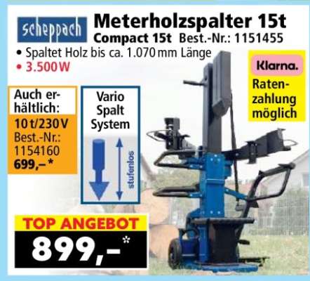 scheppach Meterholzspalter 15t