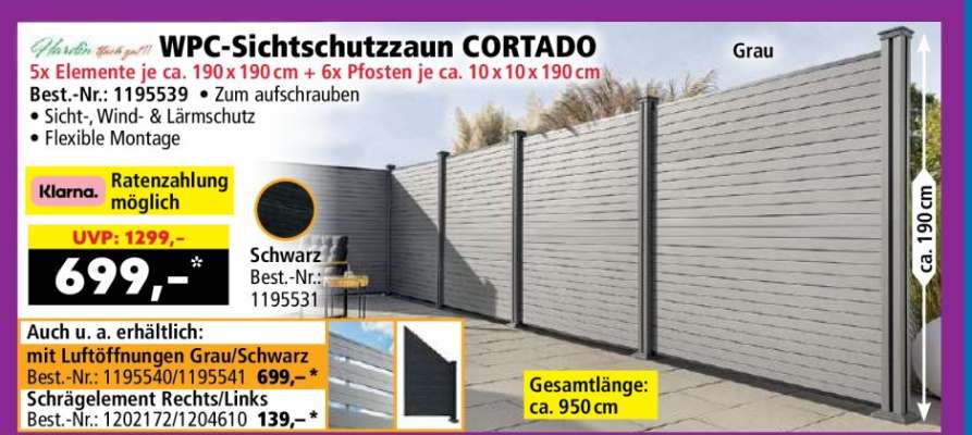 WPC-Sichtschutzzaun CORTADO