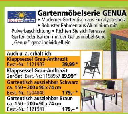 Gartentisch ausziehbar Schwarz