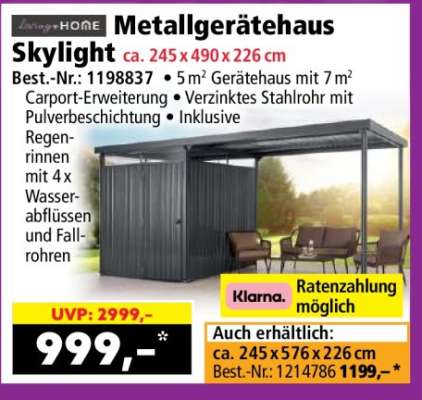 Metallgerätehaus Skylight