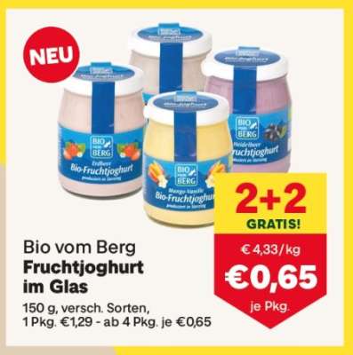 Bio vom Berg Fruchtjoghurt im Glas
