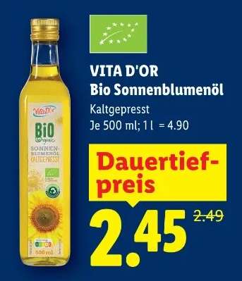 VITA D'OR Bio Sonnenblumenöl
