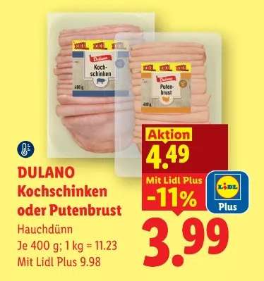 Dulano Kochschinken oder Putenbrust