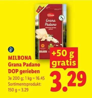 Milbona Grana Padano DOP gerieben