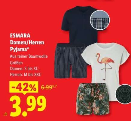 ESMARA Damen/Herren Pyjama