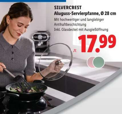 SILVERCREST Aluguss-Servierpfanne, Ø 28 cm
