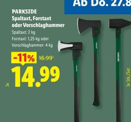 PARKSIDE Spaltaxt, Forstaxt oder Vorschlaghammer