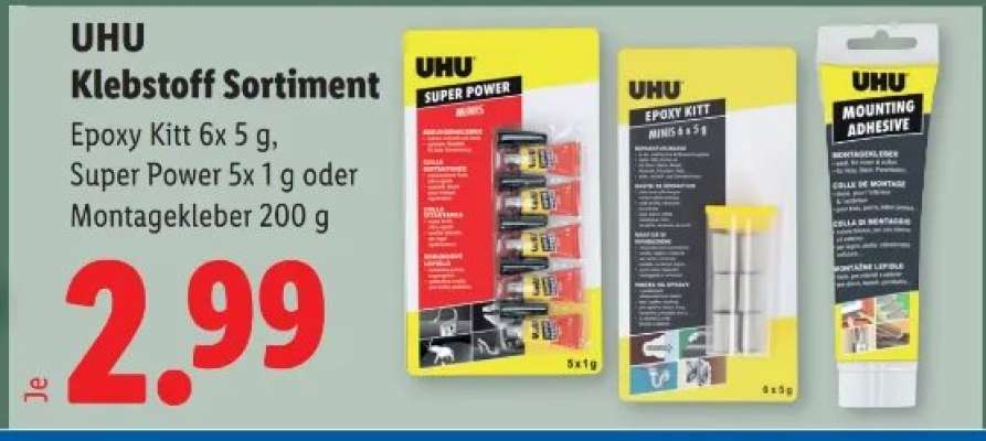 UHU Klebstoff Sortiment