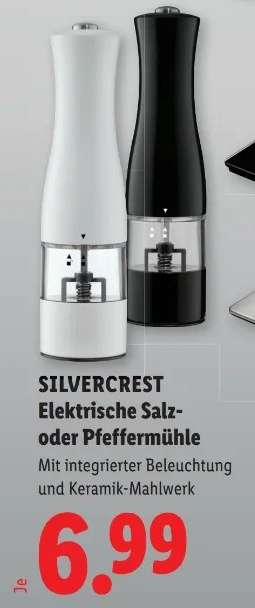 SILVERCREST Elektrische Salz- oder Pfeffermühle