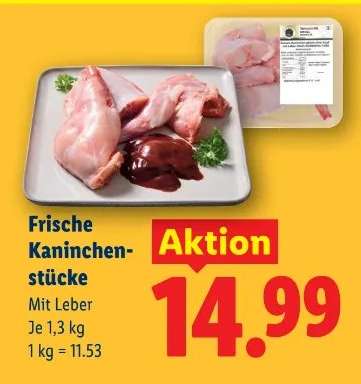 Frische Kaninchenstücke