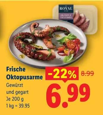 Frische Oktopusarme