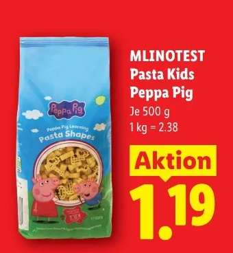 MLINOTEST Pasta Kids Peppa Pig