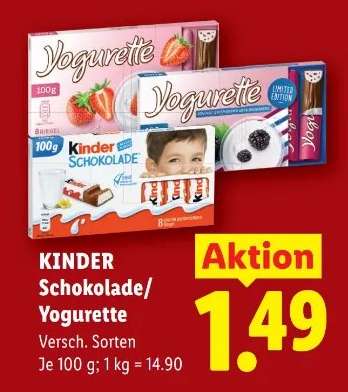 Kinder Schokolade/Yogurette