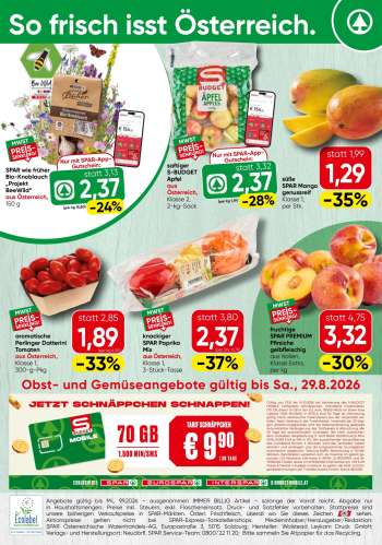 Angebote INTERSPAR - 24.8.2026 - 29.8.2026.