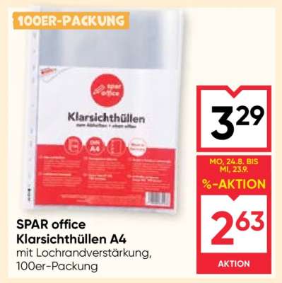 SPAR office Klarsichthüllen A4