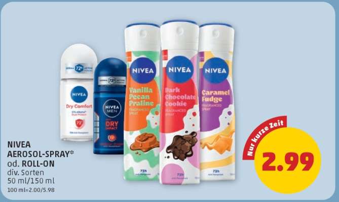 NIVEA AEROSOL-SPRAY od. ROLL-ON