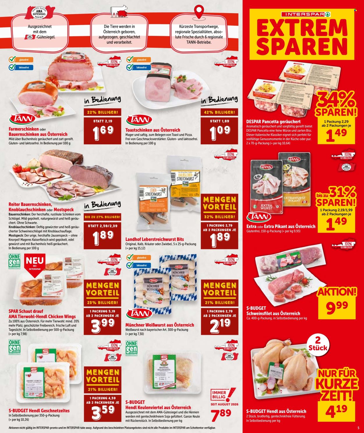 Leták INTERSPAR - 27.8.2026 - 9.9.2026. Strana 5