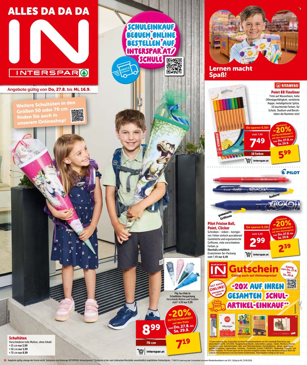 Angebote INTERSPAR - 27.8.2026 - 9.9.2026. Seite 16