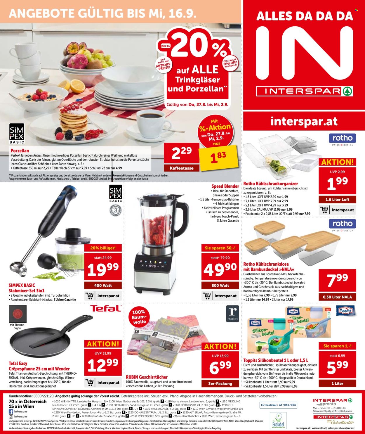 Leták INTERSPAR - 27.8.2026 - 9.9.2026. Strana 20