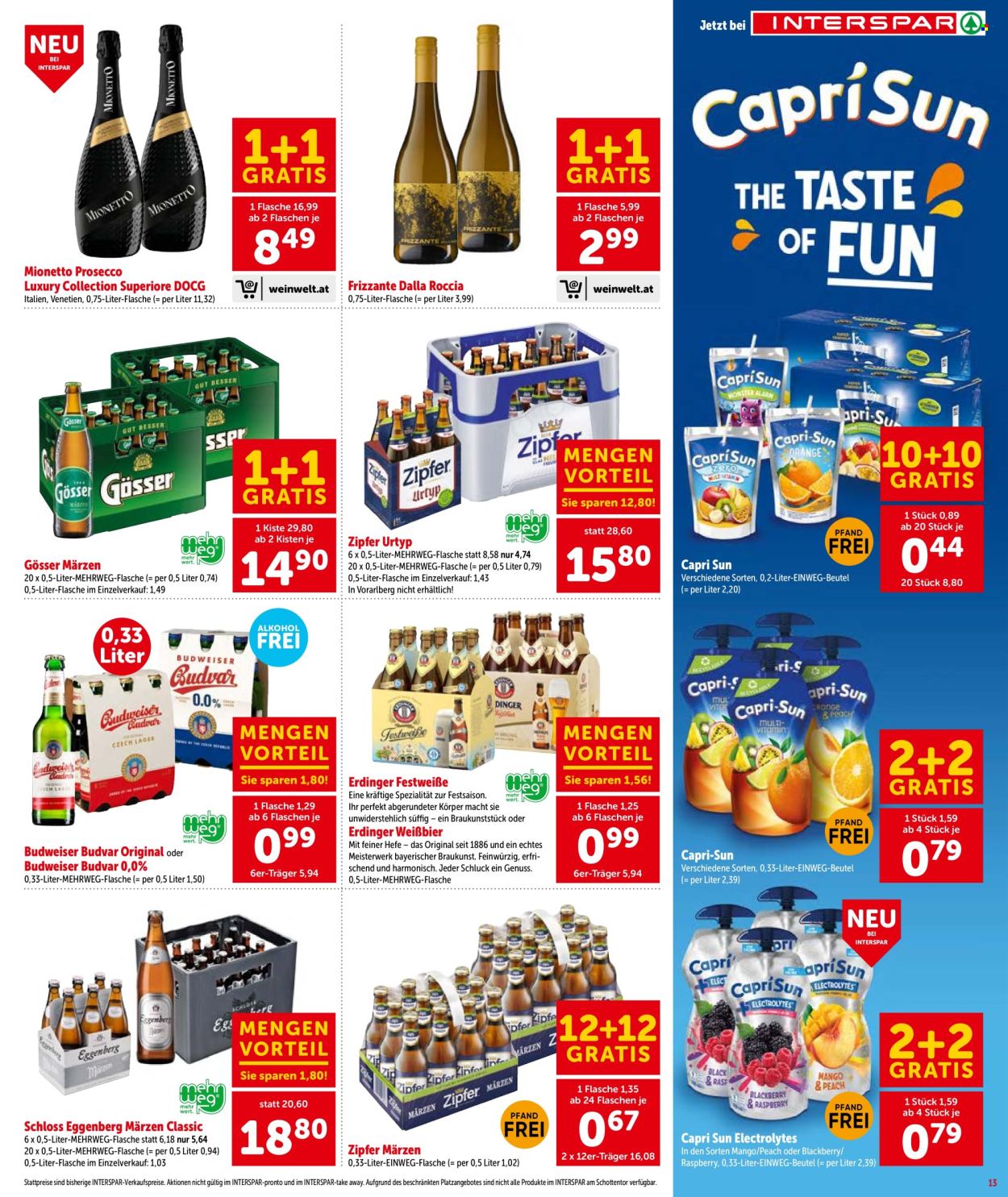 Leták INTERSPAR - 27.8.2026 - 9.9.2026. Strana 13