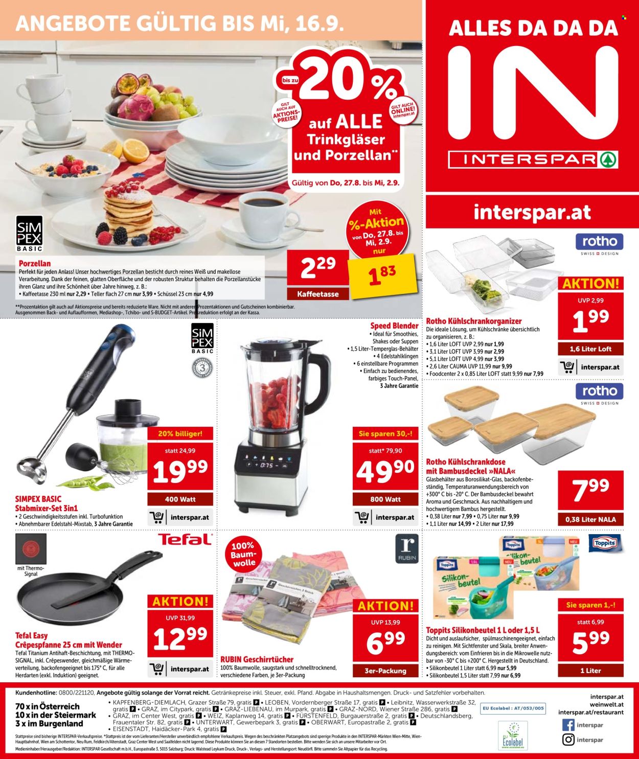 Leták INTERSPAR - 27.8.2026 - 9.9.2026. Strana 20