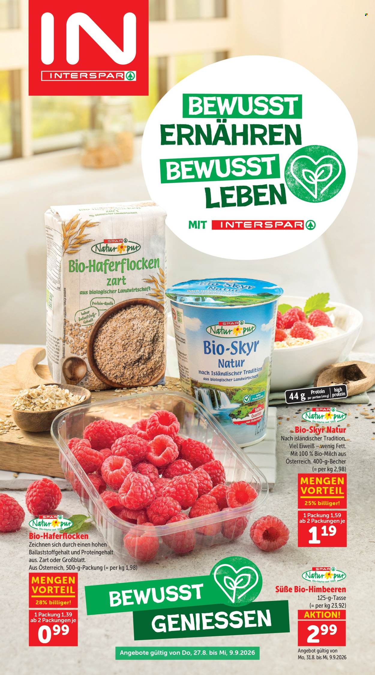 Angebote INTERSPAR - 27.8.2026 - 9.9.2026. Seite 1