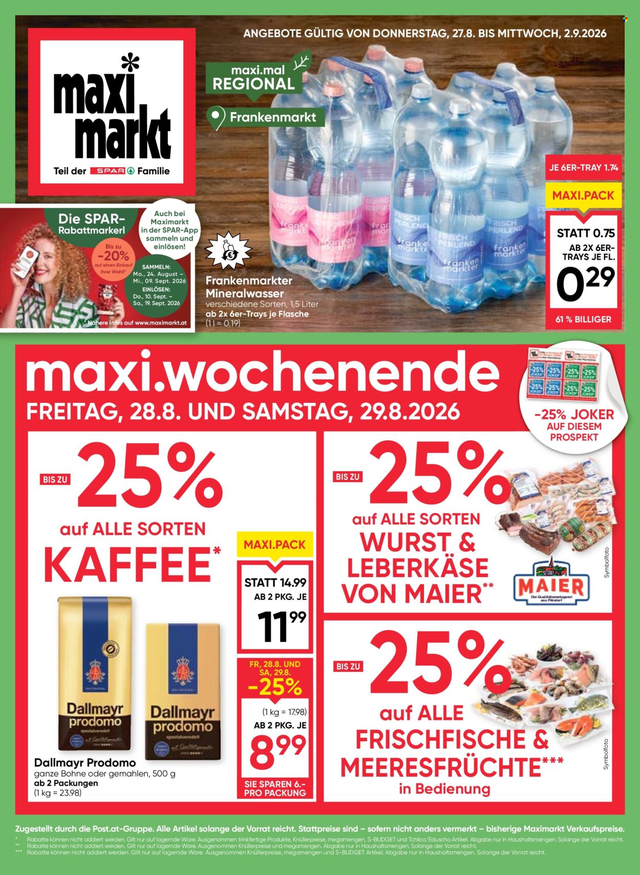Leták Maximarkt - 27.8.2026 - 2.9.2026. Strana 1