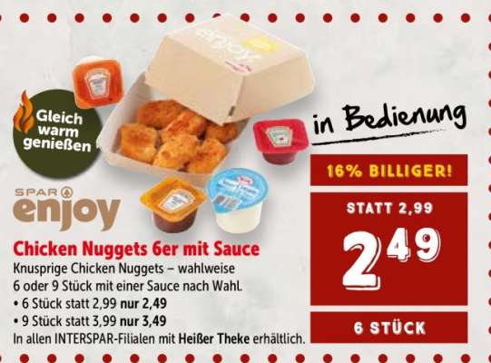 Chicken Nuggets 6er mit Sauce